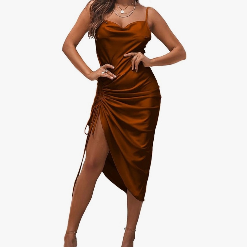 Burnt Orange Midi Dress